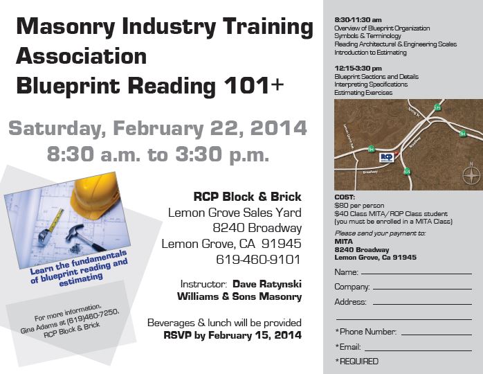 MITA Blueprint Reading Class 2-15-2014 at RCP Block